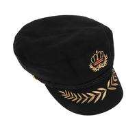 DIYEAH Cappello Capitano Vintage Nero Elegante per Cosplay e Feste Tema Marittimo Accessorio Costume Marinaio per Adulti Decorazione per Party in Barca e Halloween