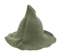 DIYEAH Cappello da Strega a Punta in Feltro Verde per Adulti Cappello da Mago Medievale a Cono Larga Accessorio Costume Halloween per Feste e Cosplay All’Aperto