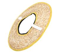 DIYEAH Cappello Parasole in Paglia per Lavoratori, Tesa Larga 45 CM | Copertura Rimovibile per Casco, Protegge Collo e Orecchie, Colore Bordo Casuale, Beige Colore Casuale