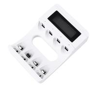 DIYEAH Caricabatterie a 4 Slot Display Lcd Intelligente Per Batterie Ricaricabili, Caricabatterie Compatto Per Uso Da Muro, Power Bank e Auto, Indicatore Di Carica Individuale Per Ogni Batteria