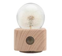 DIYEAH Carillon Base in Legno e Sfera di Cristallo Decorativa a Forma di Dente di Leone Ornamento Musicale Compatto per Arredamento Casa Regalo Scatola per Compleanno Donna