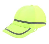 DIYEAH Casco di Sicurezza in Plastica Giallo Fluorescente Strisce | Fodera Rigida, Fori Laterali e Sottogola, per Lavoro All'aperto e Spostamenti Notturni