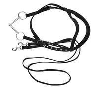 DIYEAH Cavezza per Cavalli in Corda Nera Regolabile, Taglia Grande per Cavalli Oltre 1,3 M, Testiera Confortevole per Addestramento e Uso Quotidiano in Scuderia