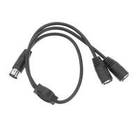 DIYEAH Cavo Splitter Midi Din 5 Pin Nero da 0,5 Metri in Rame e Pvc, Adattatore Femmina Doppio per Sintetizzatore e Chitarra, Convertitore Porta Midi Maschio in Due Porte Femmina