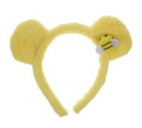 DIYEAH Cerchietto con Orecchie d Orso e Antenne Ape per Donne | Accessori Chioma per Costumi, Tessuto Leggero Giallo, per Ballo Mascherato e Compleanno