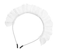DIYEAH Cerchietto Design Giapponese Carino e Classico in Pizzo Bianco per Donna Lolita Accessorio Versatile e Soffice per Cosplay e Feste
