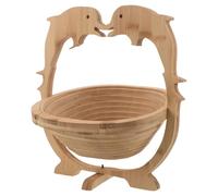 DIYEAH Cestino Porta Frutta in Bambù a Forma di Delfino Pieghevole Manico, Design Creativo ed Elegante per Tavolo o Piano di Lavoro, Facile Manutenzione