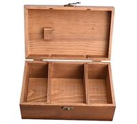 DIYEAH Cesto Portaoggetti Legno per Cucito Scatola Organizzatrice Vintage con Cuscinetto per Spilli e Comparti per Piccole Attrezzature di Cucito e Quilt