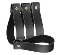 DIYEAH Cinghie in Pu per Asta Tende da Parete Stile Bohémien 4 Pezzi, Supporti Multifunzionali per Bagno Cucina Camera, Ganci Fermatende Salvaspazio per Asciugamani