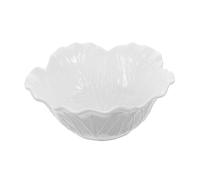 DIYEAH Ciotola Decorativa Porcellana Bianca Forma di Fiore con Design Cavolo Rilievo Resistente e Facile da Pulire per Snack Cereali Insalate e Dessert Perfetta per Tavola e Fotografia