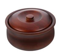 DIYEAH Ciotola in Legno Resistente con Coperchio Contenitore Multiuso per Insalate Frutta e Zuppe Design Stabile e Anti-scottatura Adatta per Cucina e Servizio Pasti