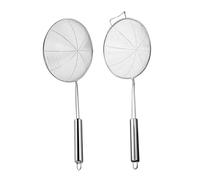 DIYEAH Colino a Ragno in Acciaio Inox 304 Set 2 Pezzi Manico lungo Antigoccia per Fritto e Zuppa, Schiumarola Scolapasta Resistente per Uso Cucina Quotidiano