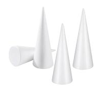 DIYEAH Coni di Schiuma Polistirene 4 Pezzi Colore Chiaro 25 Cm per Lavori Artigianali, Decorazioni Fai da Te, Composizioni Floreali e Ornamenti Decorativi per Casa e Festa