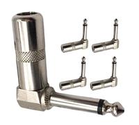 DIYEAH Connettore Jack Mono Angolo Retto 6,35 MM, 5 Pezzi in Lega di Zinco per Accessori Microfonici e Amplificatore, per Chitarra Elettrica in Performance Live