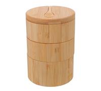 DIYEAH Contenitore multi-spezie: contenitore per sale in bambù con coperchio e cucchiaio - per spezie girevole a 3 livelli per piano di lavoro - porta sale con coperchio magnetico