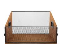 DIYEAH Contenitore per dischi in vinile, scatola portadocumenti in legno con manici, espositore rustico per dischi, organizer da scrivania per libri, album e supporti multimediali