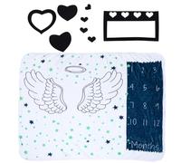 DIYEAH Coperta della Memoria in Flanella per Ragazzo Ragazza 1-12 Mesi, Coperta Ricordo Mensile Accessorio Fotografico, Copertina Fotografica Traspirante per Scatti Crescita