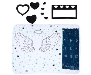 DIYEAH Coperta della Memoria in Flanella per Ragazzo Ragazza 1-12 Mesi, Coperta Ricordo Mensile Accessorio Fotografico, Copertina Fotografica Traspirante per Scatti Crescita