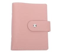 DIYEAH Copertina Agenda A7 a 6 Anelli in PU Rosa, Design Vintage | Ricaricabile e Riutilizzabile, Chiusura a Doppio Bottone, Tascabile, per Studenti e Budgeter
