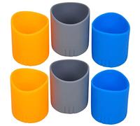 DIYEAH Coperture Anticaduta Per Microfono in Silicone Set Da 6 Pezzi, Accessori Protezione Microfono Portatile Per Karaoke, Feste e Conferenze, Colori Vivaci Arancione, Blu e Grigio