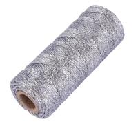 DIYEAH Corda Decorativa per Matrimoni e Feste, Cotone 100m 1 MM | Argento, Tre Capi Intrecciati, per Confezioni Regalo e Trecce, Facile da Portare e Riporre