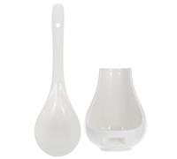 DIYEAH Cucchiai Ceramica con Porta Cucchiaio da Cucina Cucchiaio Grande per Zuppa e Riso con Supporto Elegante Antiscivolo e Facile da Pulire per Cucine Domestiche e Ristoranti