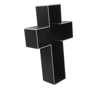 DIYEAH Decorazione a Croce per Chiesa in Pannello di Schiuma Nero Base Precut e Inseribile, Superficie Opaca Elegante, Forma Classica Latina per Ambienti Spazio