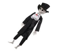 DIYEAH Decorazione Scheletro per Halloween Statua Sposo Scheletrico Appesa Perfetta per Piccoli Spazi per Feste e Matrimoni Ornamento Unico per Casa e Ufficio