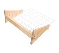 DIYEAH Espositore a Griglia con Base in Legno Massello per Gioielli, Porta Orecchini con Cornice per Foto, Organizer da Tavolo per Mostre Artigianali, Casa e Ufficio, Supporto Resistente