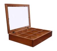 DIYEAH Espositore da Tavolo Organizer Vintage in Legno con 12 Scomparti per Tè e Mini Collezioni, per Desktop e Negozi di Regali