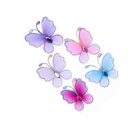 DIYEAH Farfalle Decorative Miste in Rete e Filo per Decorazioni Matrimonio e Fai-da-Te, Leggere e Cucibili, Confezione da 50 per Arte e Artigianato Colore Casuale