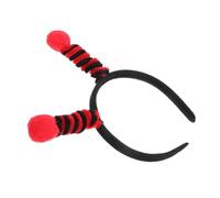 DIYEAH Fascia per Chioma Antenne a Insetto Rossa in Peluche e Ferro, Accessorio Versatile e Comodo per Feste di Compleanno e Spettacoli Sul Palco