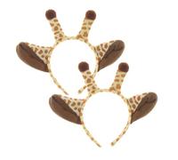 DIYEAH Fascia per Chioma Giraffa 2 Pezzi in Peluche Corto per Bambine Accessorio Animale per Carnevale e Feste in Maschera Decorazione Classica