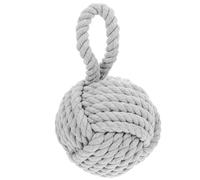 DIYEAH Fermaporta a Sfera Pesato in Cotone Lino, Fatto a Mano | Stile Creativo e Moda, Protegge Telaio e Pareti, Assorbe Urti, per Casa e Bar, Colore Neutro