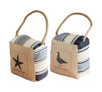 DIYEAH Fermaporta in Tessuto da 2 Pezzi - Fermaporta a Cuneo a Tema Nautico per la Protezione del Pavimento - in Tessuto anticollisione con Maniglia per l'arredamento della Camera da Letto della