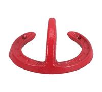 DIYEAH Ganci da Parete a Ferro di Cavallo in Metallo Vintage, Appendiabiti Industriale Rustico in Ghisa Rossa per Cappotti, Cappelli e Asciugamani, Ganci Decorativi Multiuso per Ingresso