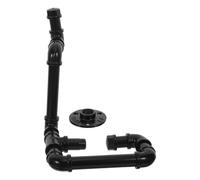 DIYEAH Gancio Industriale Vintage in Ferro Nero per Tubi, Supporto Resistente per Accappatoi e Asciugamani, Montaggio a Parete Robusto per Bagno e Spazi Vari