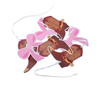 DIYEAH Ghirlanda per rivelazione del sesso con stivali o fiocchi da 5 pezzi - Decorazioni da appendere per compleanni, ghirlanda con stivali o fiocchi, decorazioni per feste a tema cowboy western per