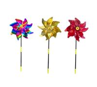 DIYEAH Girandola del Mulino a Vento Ottagonale Riflettente da Esterno Set 3 Pezzi Colorati per Giardino Balcone e Decorazione Cortile