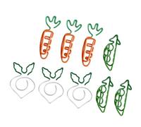 DIYEAH Graffette Creative a Forma di Carota 9 Pezzi Clip per Documenti da Ufficio e Scuola Fermacarte Piccoli e Unici per Casa e Organizzazione Carta