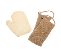 DIYEAH Guanti Esfolianti in Juta per Bagno e Doccia, Set 1 Paio, Funzione Esfoliante e Pulizia Profonda, per Rimuovere Cellule Morte e Pulizia del Corpo
