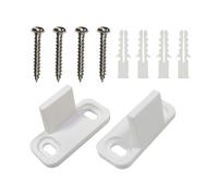DIYEAH Guide Pavimento 2 Pezzi in Acciaio al Carbonio Bianco per Porte da Fienile, Stopper per Porte Scorrevoli a Rotelle, Montaggio Sicuro a Terra