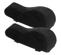 DIYEAH Imbottiture Braccioli Sedie in Memory Foam per Ufficio Cuscinetti Morbidi Antiscivolo per Supporto Gomiti e Aumento Altezza Copertura Protettiva Elasticizzata Nera