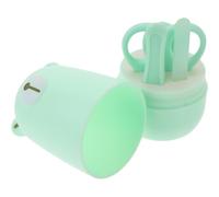 DIYEAH Kit Tagliaunghie per Ragazzo Ragazza, Nail Scissors, Forbicine di Sicurezza per Unghie, Abs e Acciaio Inossidabile, Verde, Custodia, per Shower, per Nuove Mamme e Piccoli