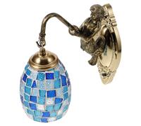 DIYEAH Lampada da Parete in Resina e Metallo con Vetro Stile Vintage e Forma di Sirena, Illuminazione per Camera da Letto e Corridoio, Attacco E26/E27, 220V