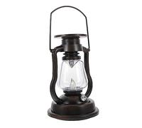 DIYEAH Lanterna Solare Da Esterno Vintage in Abs e Vetro Con Effetto Fiamma Tremolante Lampada Decorativa Sospesa Per Giardino Cortile e Campeggio Luce Calda Bianca Con Pannello Solare