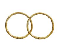 DIYEAH Manici Rotondi per Borse Fai da Te, 2 Pezzi in bambù e Legno Beige, Accessori per Manici Borsa Artigianali per Riparazione e Creazione di Borse a Mano