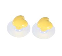 DIYEAH Maniglia a Cuore in Ceramica per Cassetti e Porte, 1 Paio | Base Solida, Non Facile da Rompere, Può Servire anche Gancio, Colore Giallo