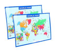 DIYEAH Mappa del 2 Pezzi Poster Educativo Resistente per Decorazione per Aula e Camera Mappa Geografica per Apprendimento