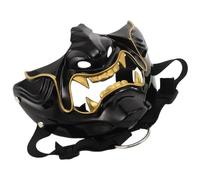 DIYEAH Maschera da Samurai: Maschera per la parte inferiore del viso - Nera per gioco di guerra demoniaca giapponese, costume di Halloween, festa in, cosplay.